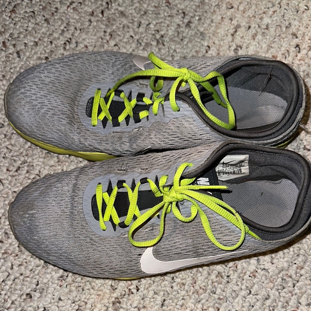 Nike Gray with Neon Yellow Accents Running Shoes